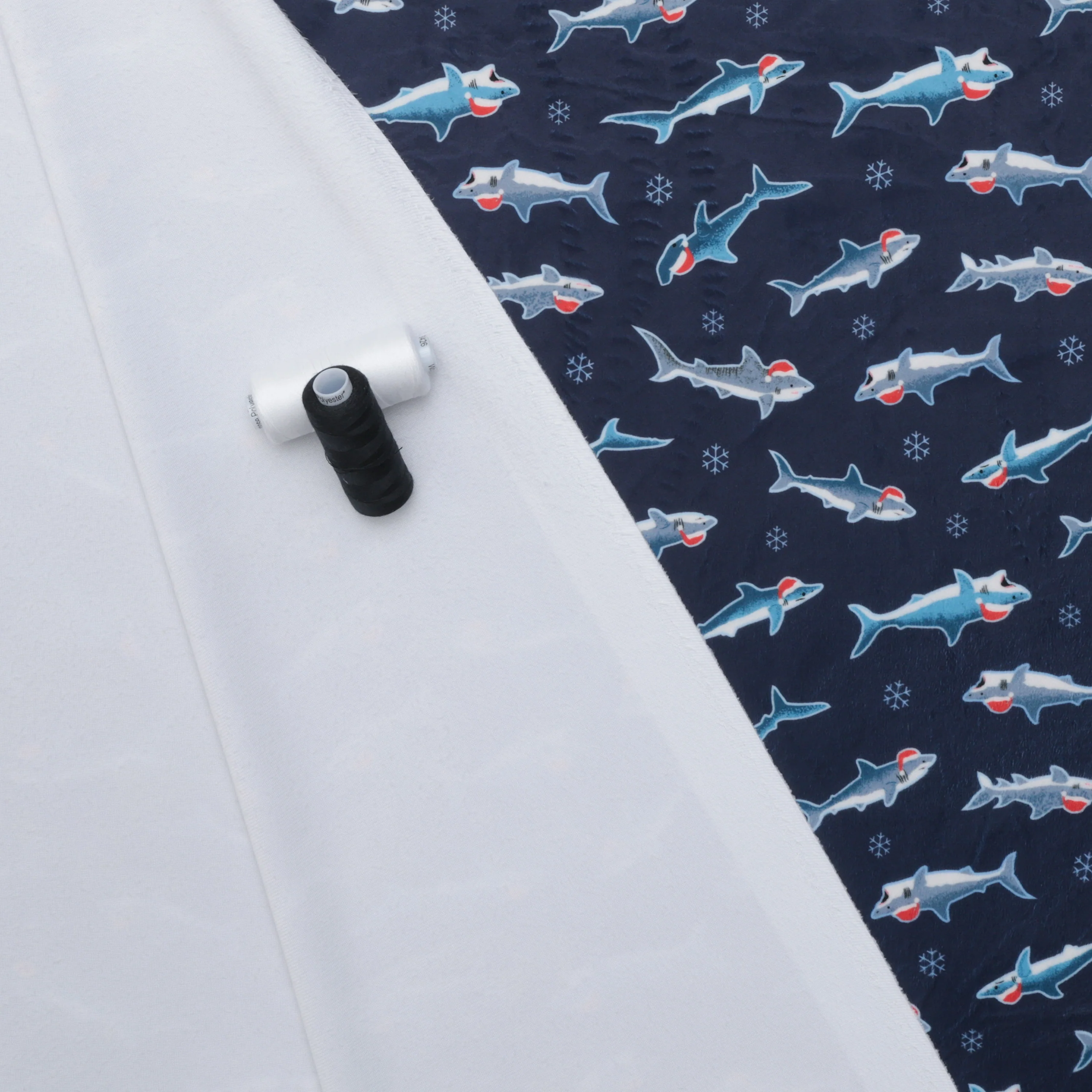 Dear Stella - Minky - Holiday - Santa Jaws - Navy - Image 3