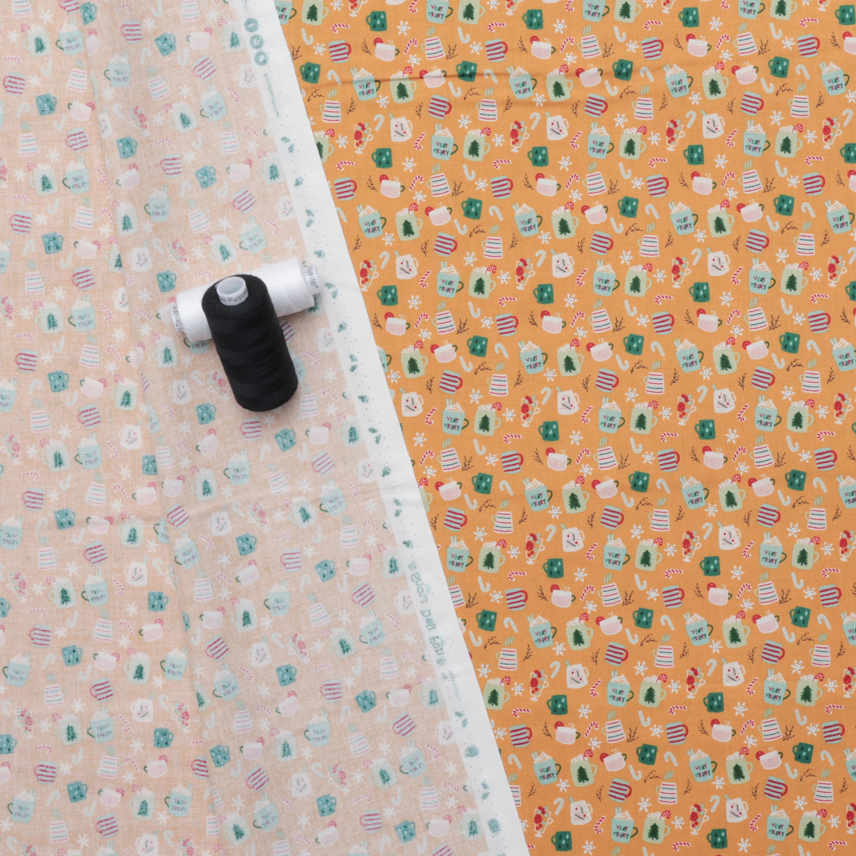 RJR Fabrics - Cotton -  Snow Day Fun - Warm Mugs - Yellow - Image 3