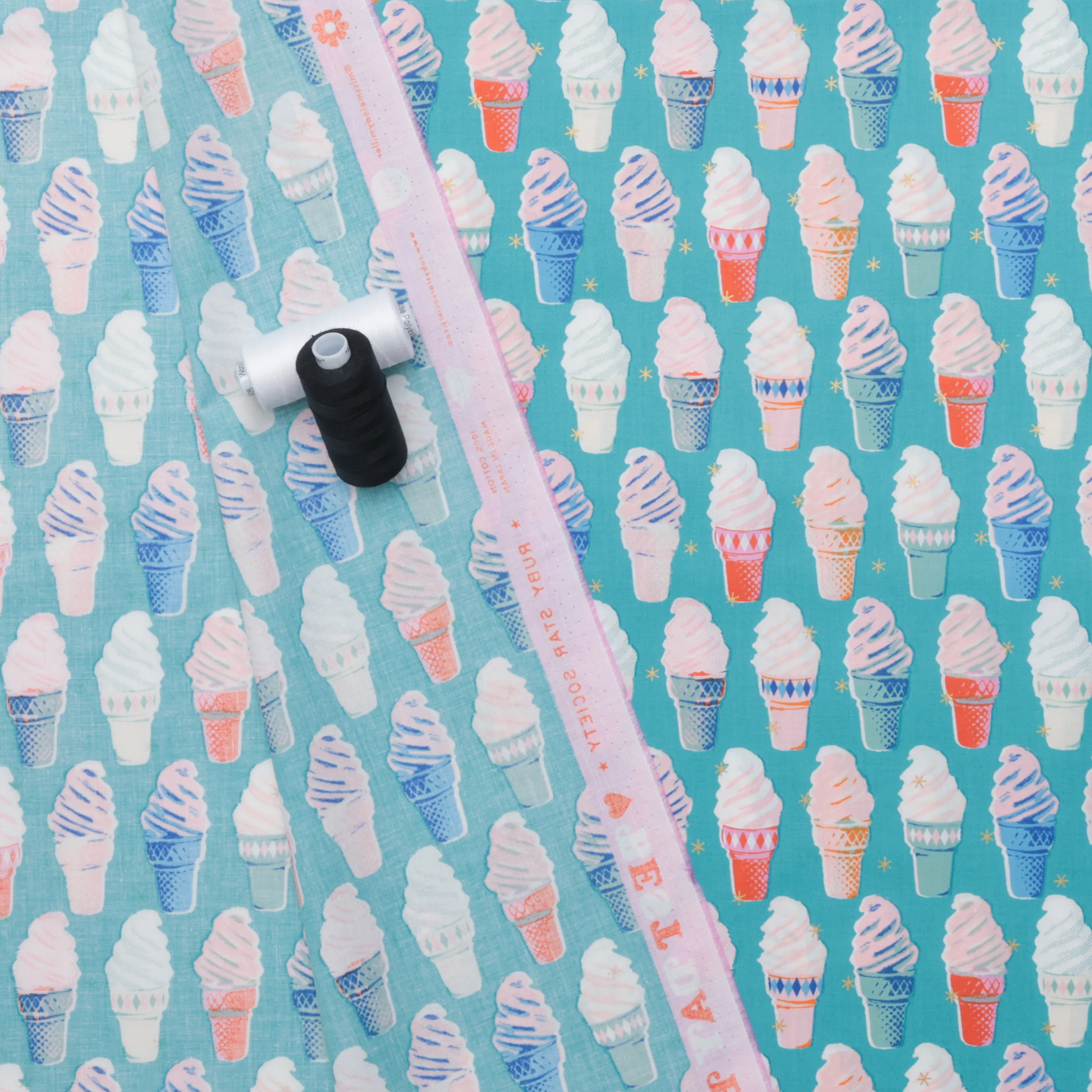 Ruby Star - Cotton - Best Day Ever - Ice Cream - Dark Turquoise - Image 3